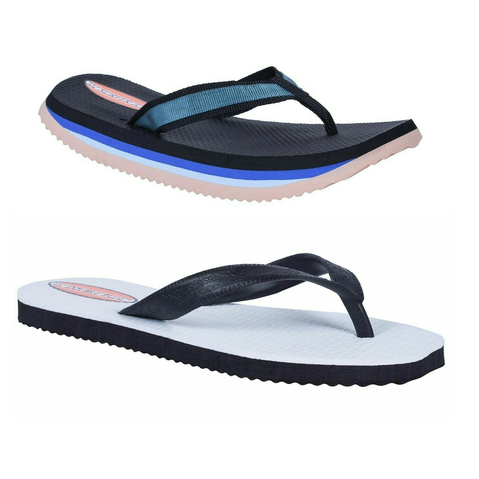 2 x Mens Original Surfer Joe & Double Plug Thongs Sandals Slippers Flip Flops