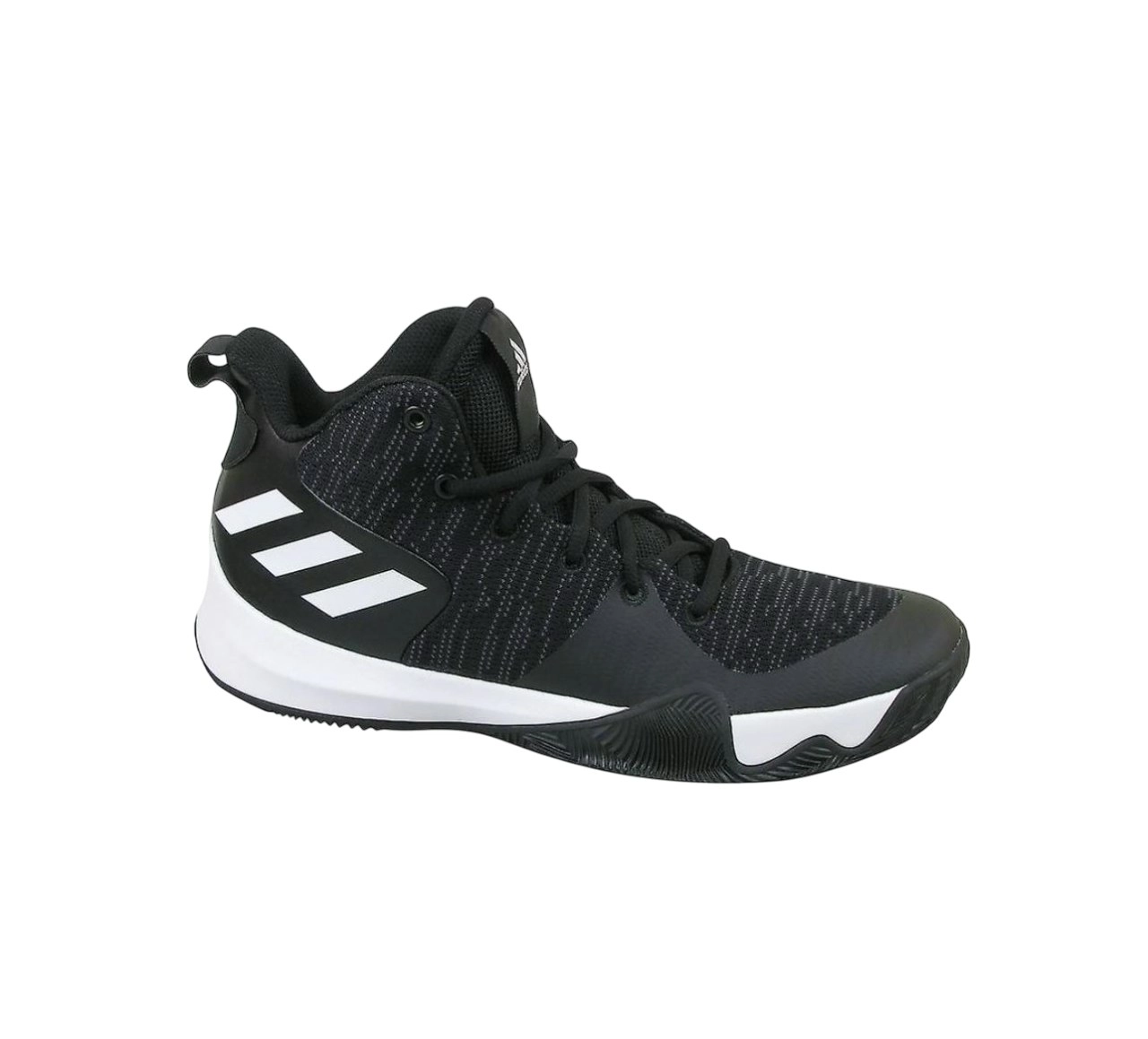 Mens Adidas Explosive Flash Black/ Carbon/ White Basketball Shoes