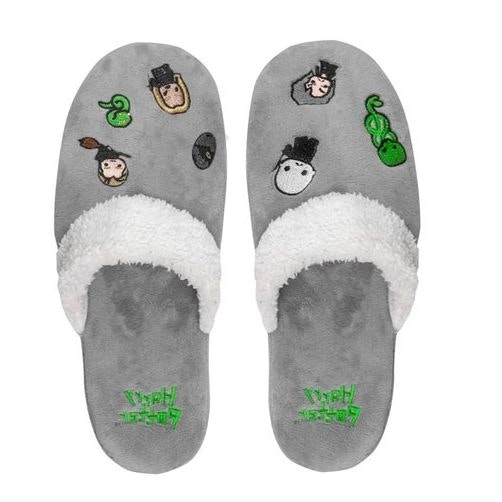 Mens Womens Harry Potter Kawaii Slippers Dark Grey - M/L