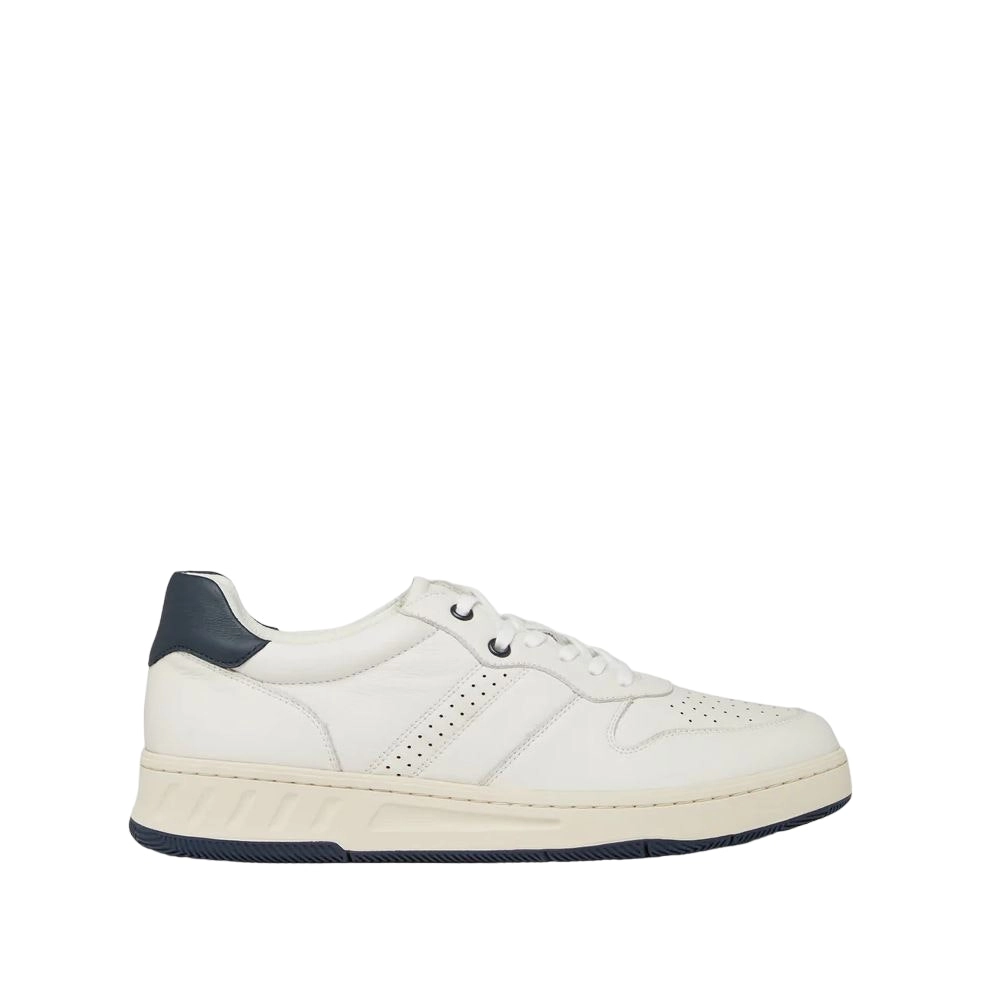 Mens Hush Puppies Swing Off White / Navy Casual Sneaker