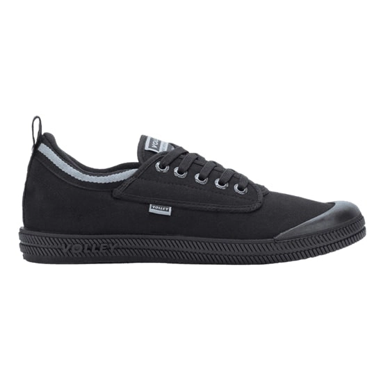 Mens Volley Black & Dark Grey International Low Canvas Volleys Casual Lace Up Shoes