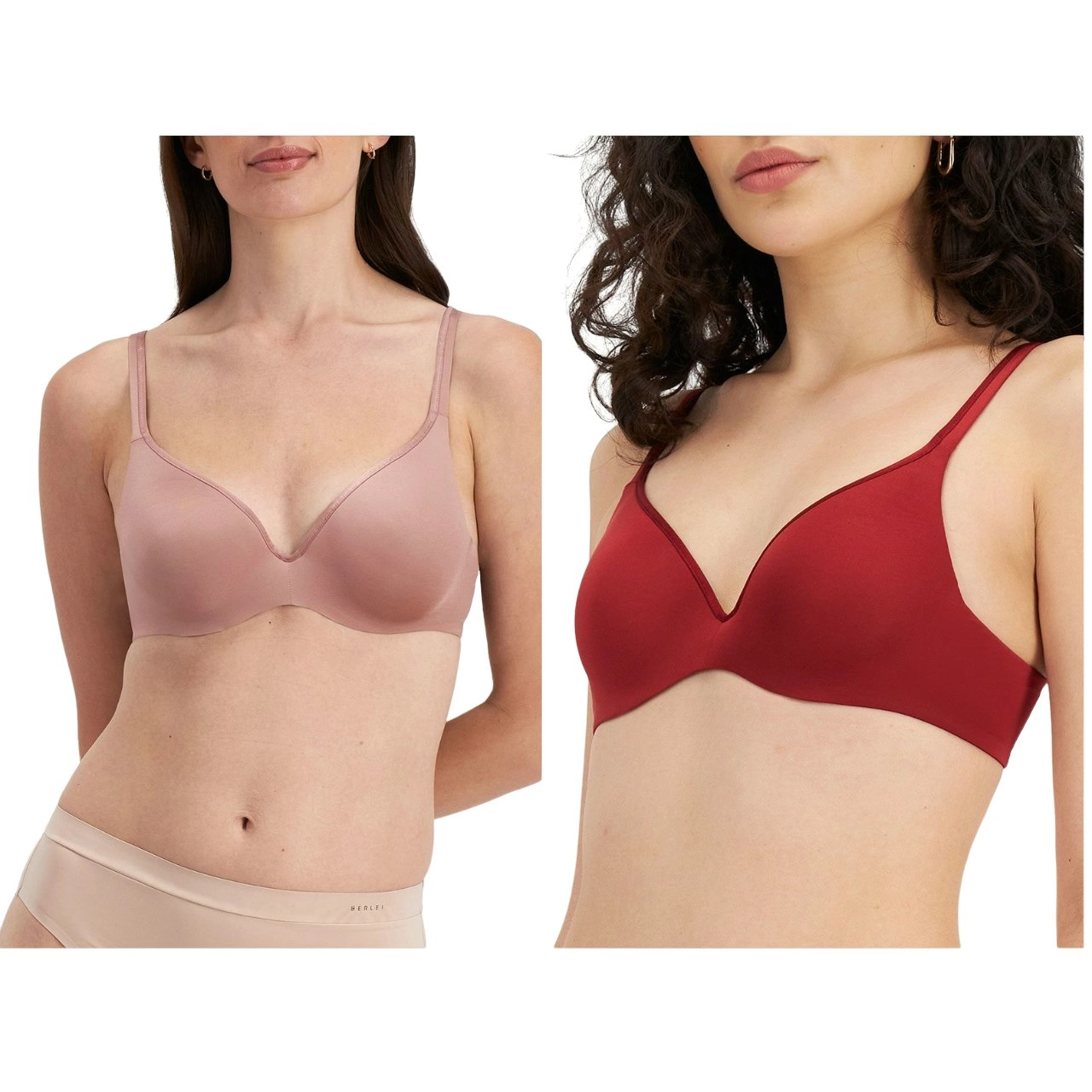 4 x Berlei Womens Barely There Bra Burnt Maroon / Dusty Pink