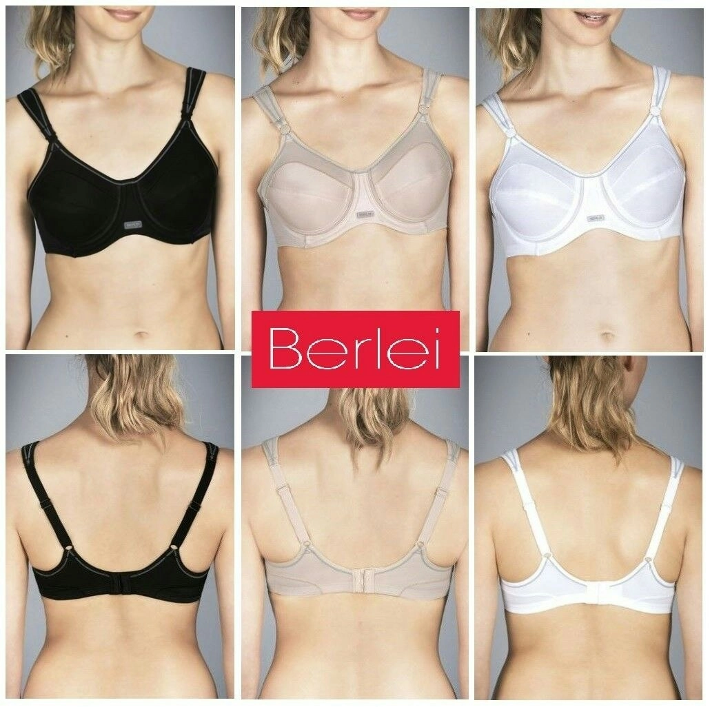 New Berlei Ladies Womens Legend Refresh Underwire Sports Bra White Black Latte