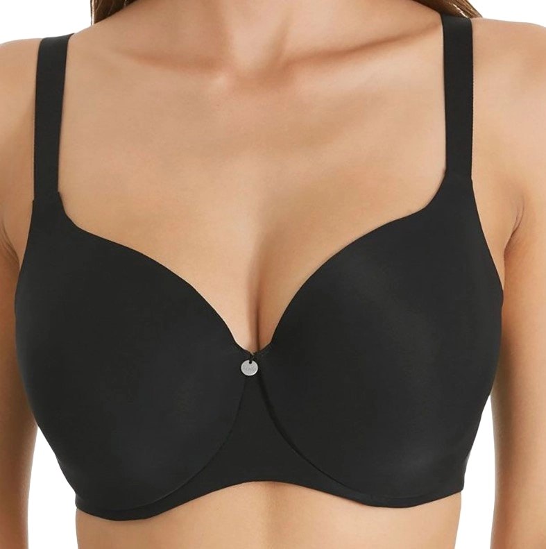 2 x Hestia Womens Smoothing Contour T-Shirt Black Bra