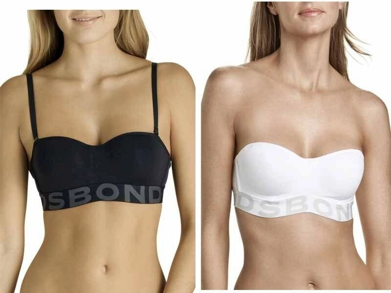 Bonds Ladies Womens Tube Bra White Black Strapless Underwire