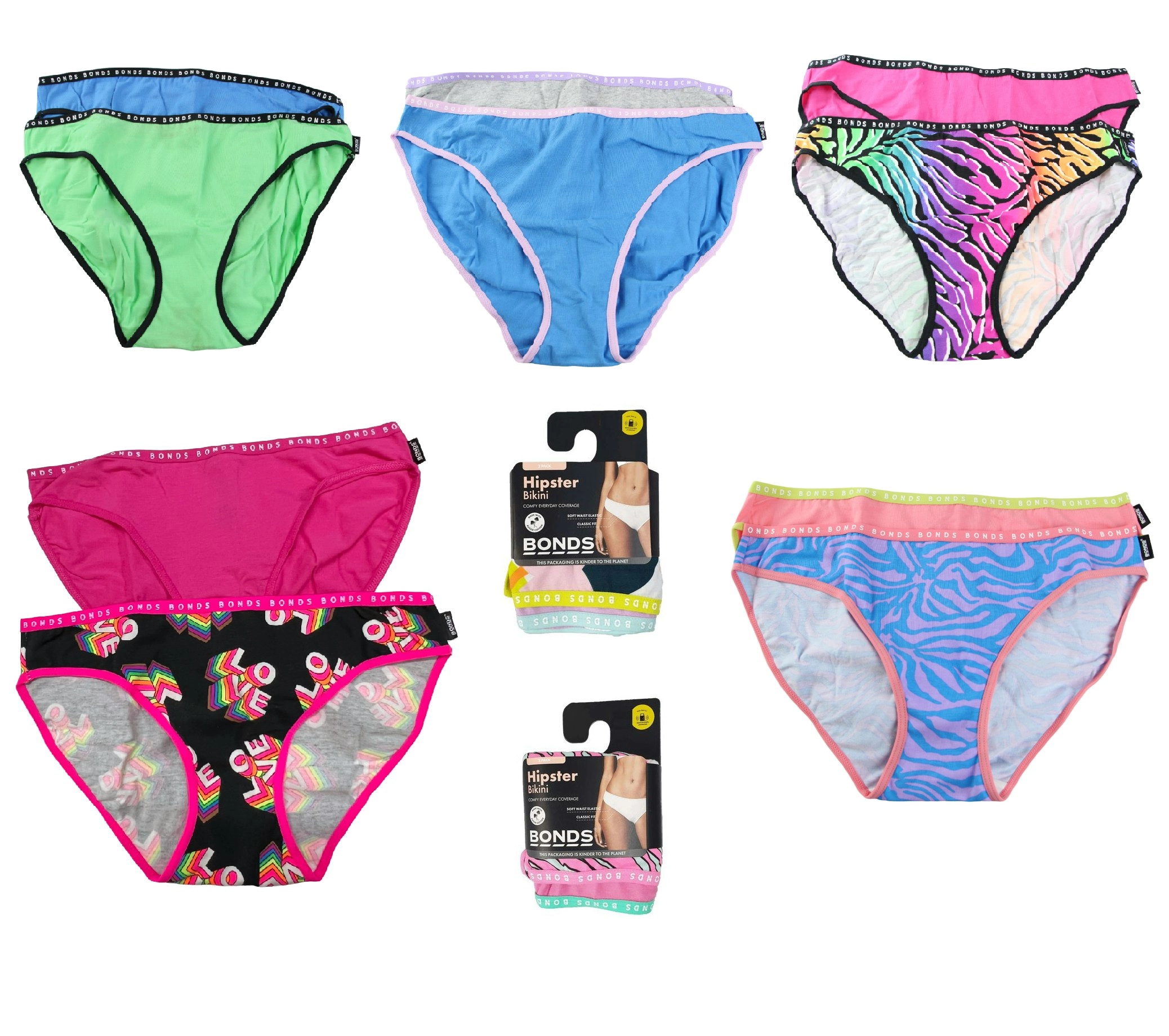 6 Pairs X Bonds Womens Hipster Bikini Underwear