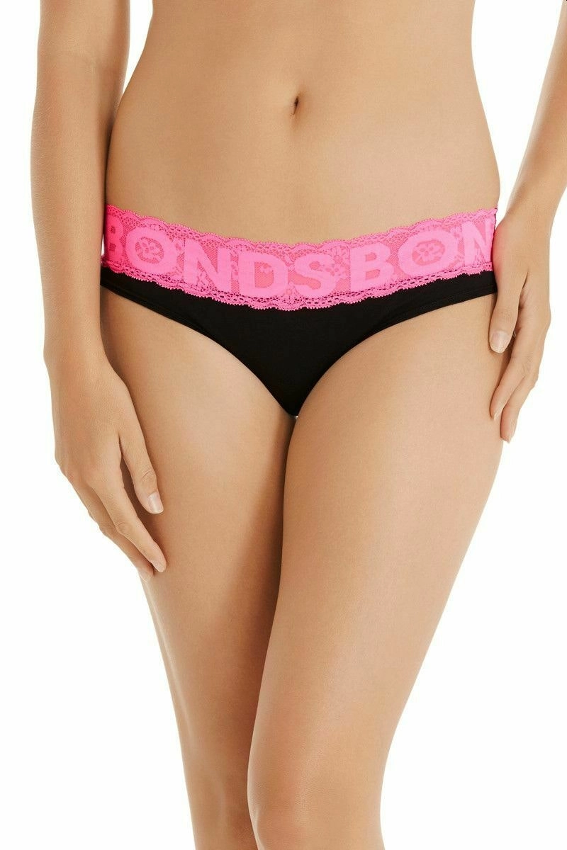 Bonds Skimpini Undies Womens Ladies Skimpy Bikini Black Underwear 8-16