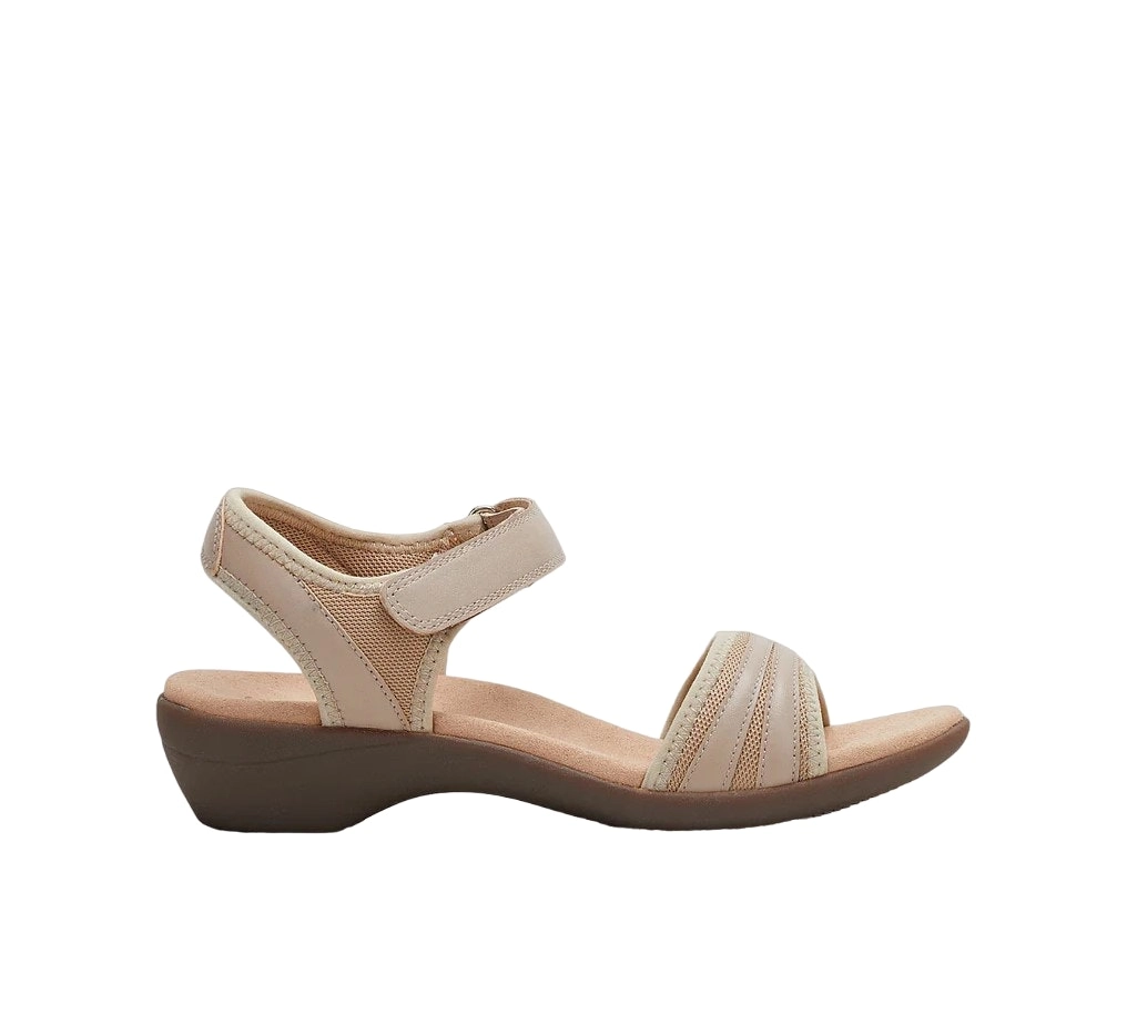 Hush Puppies Womens Amazing Taupe Slip On Leather Slides Sandals