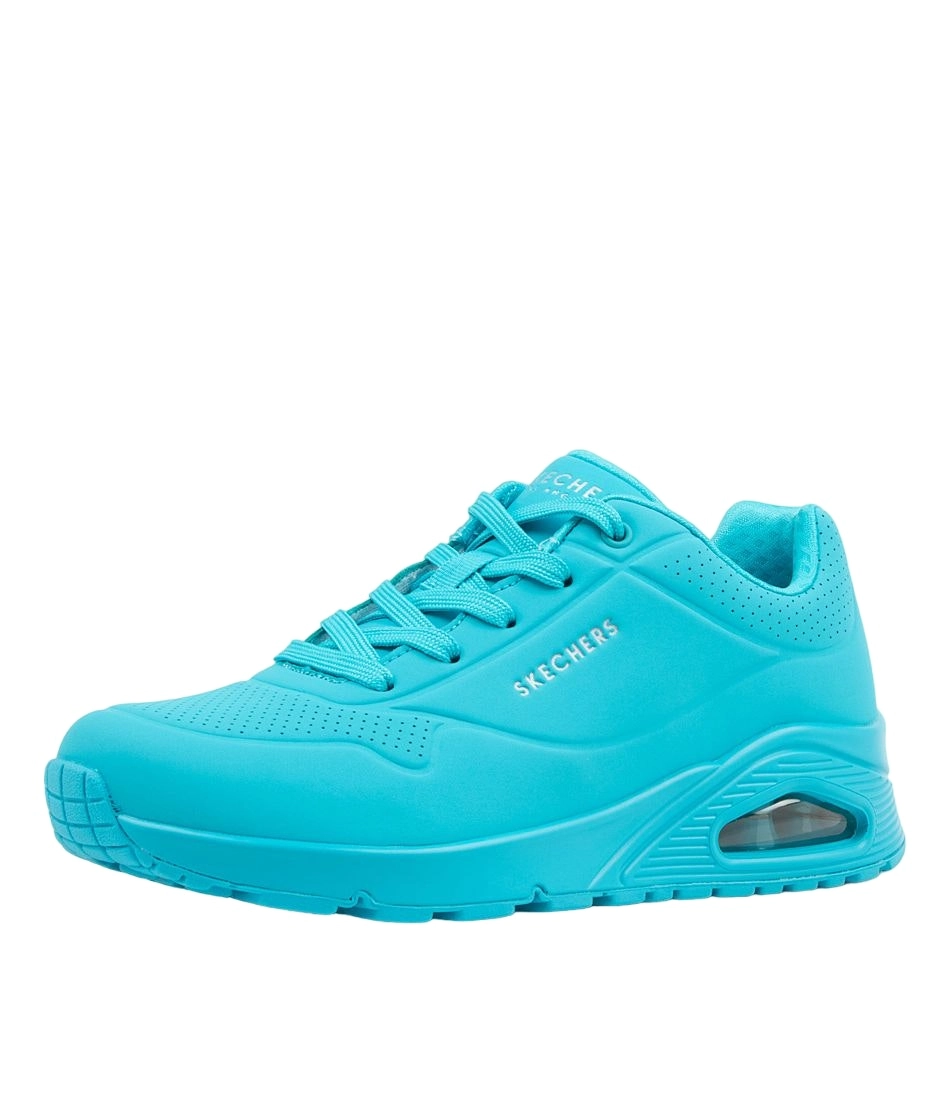 Womens Skechers Uno - Bright Air Aqua Sneaker Lace Up Shoes