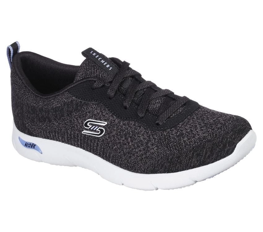 Womens Skechers Arch Fit Refine - Lavish Wish Black/White Walking Shoes