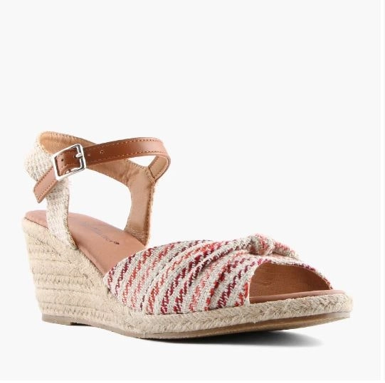 Womens Bellissimo Lou Red Multi Wedge Sandals