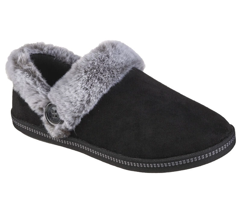 Womens Skechers Cozy Campfire - French Toast Black Comfy Slippers