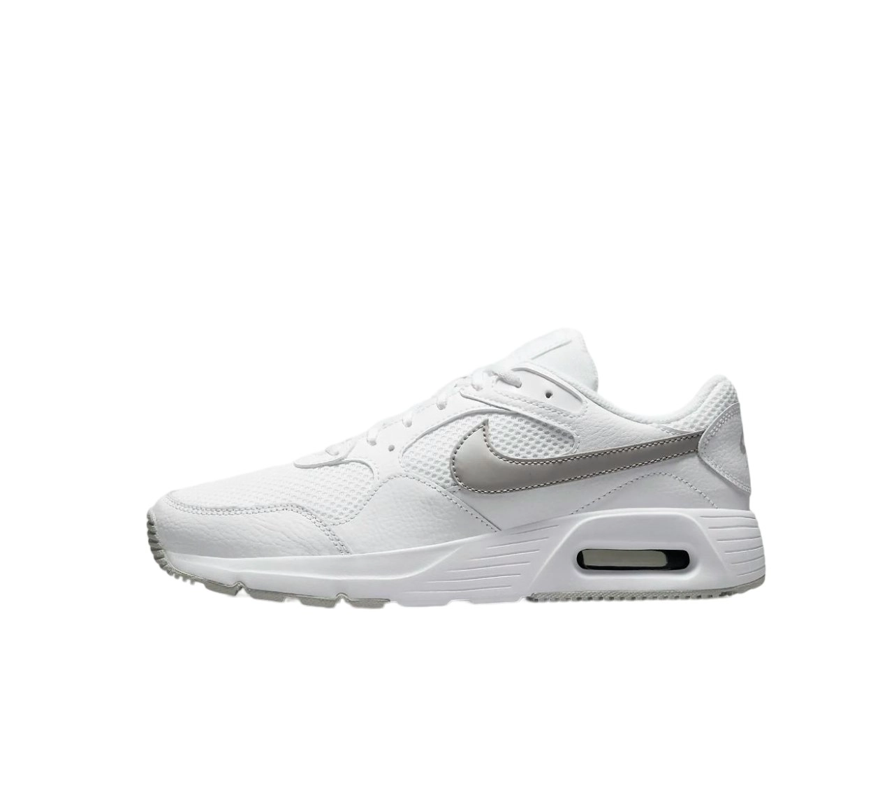 Womens Nike Sc White/ Metallic Platinum Athletic Shoes