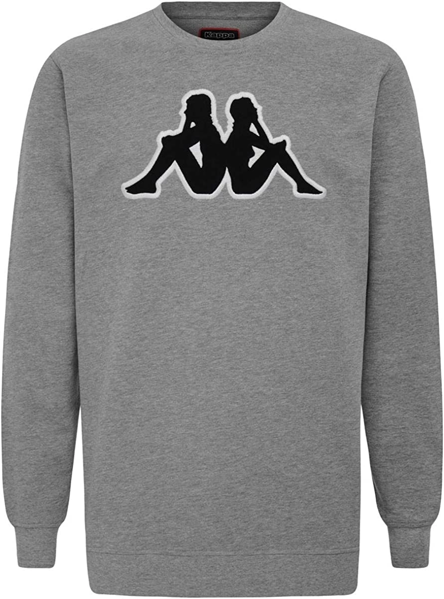 3 x Mens Kappa Tarvit Logo Sweatshirt 902 Jumper Pullover Grey/Black