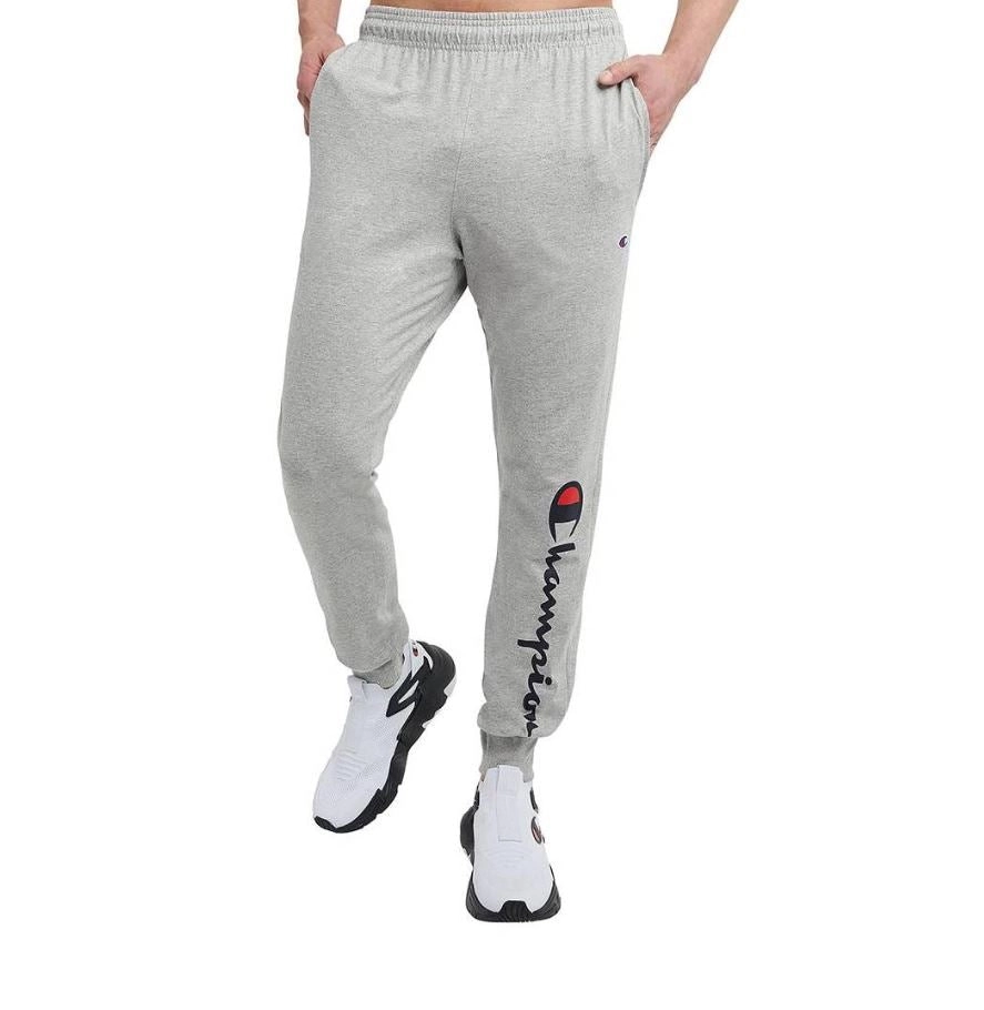 Mens Champion Graphic Everyday Oxford Gray Cotton Joggers