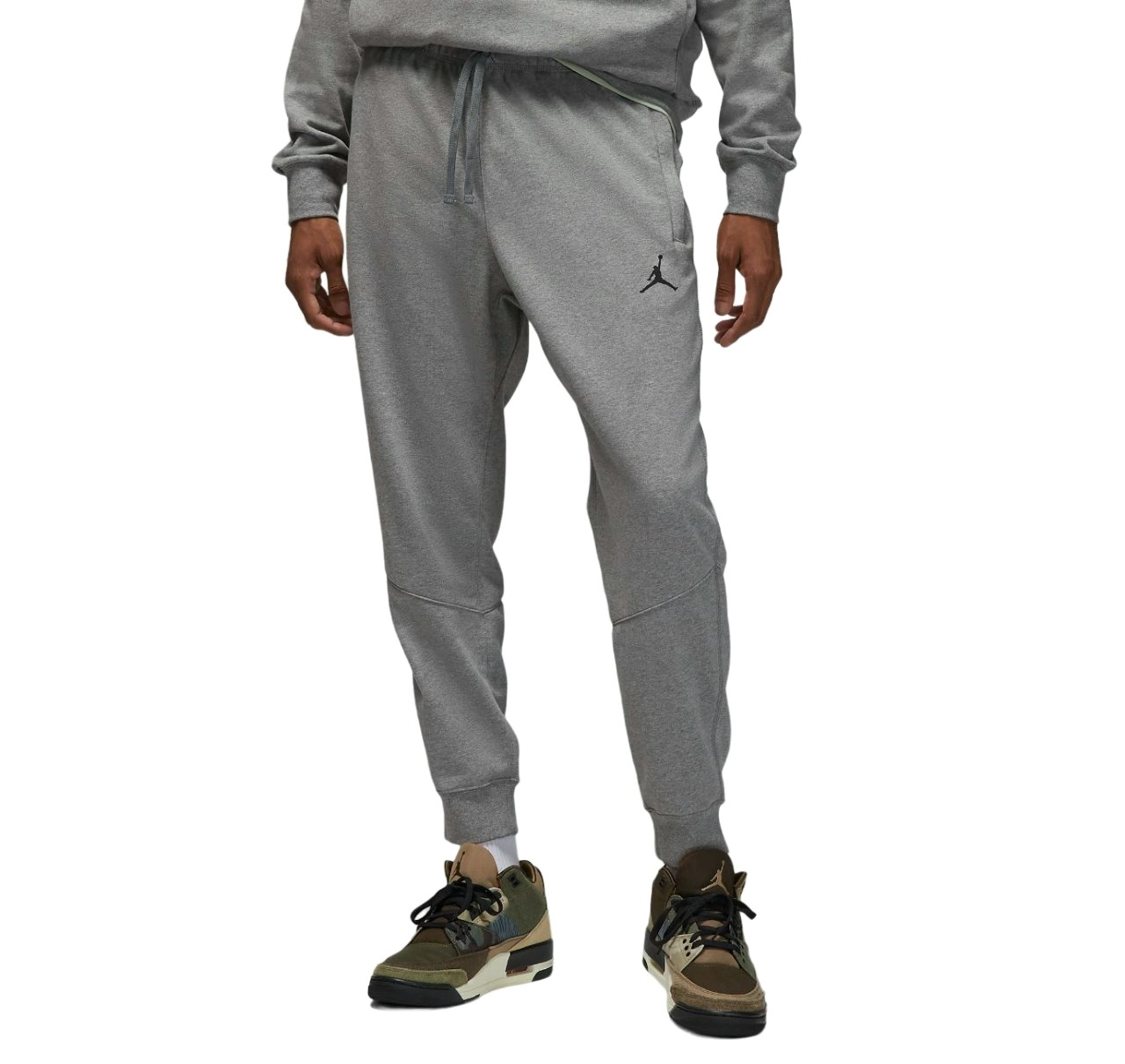 Mens Nike Jordan Dri-Fit Sport Grey Fleece Joggers Athletic Trackies