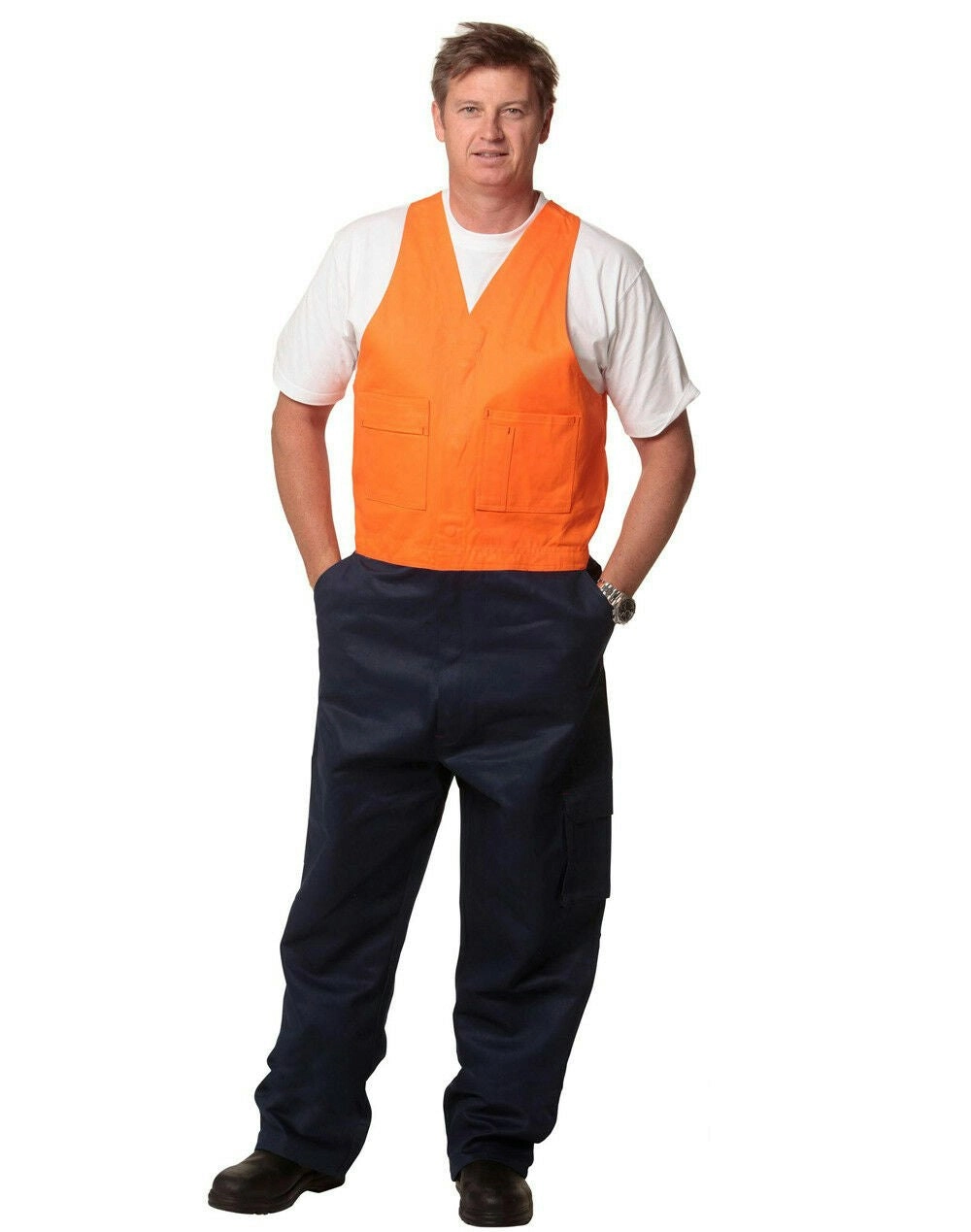 New Mens Action Back Regular Hi Visibility Sleeve Work Painter Mechanic Overalls