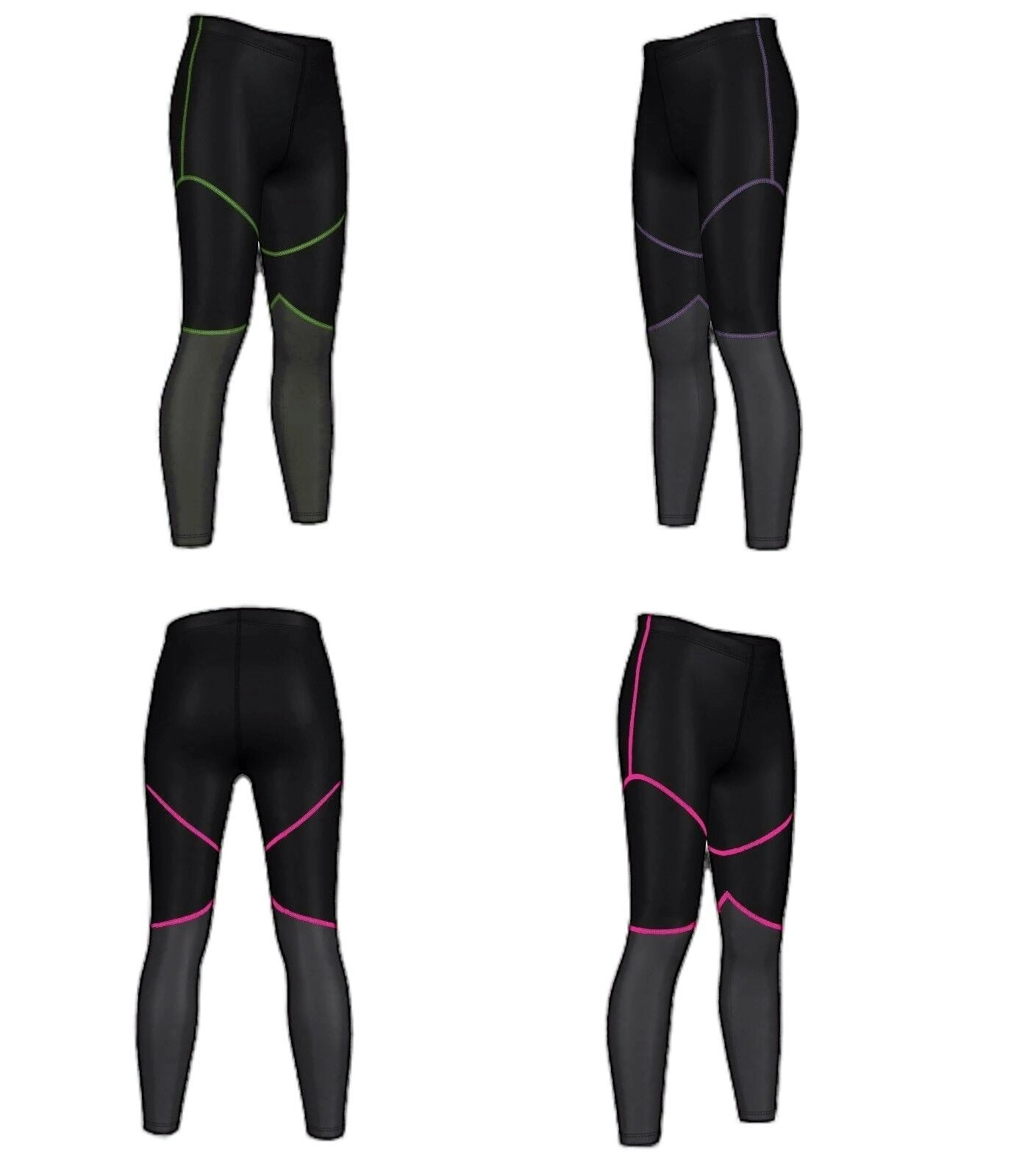 Ladies Womens Black Blue Pink Green Compression Leggings Pants Running Skins