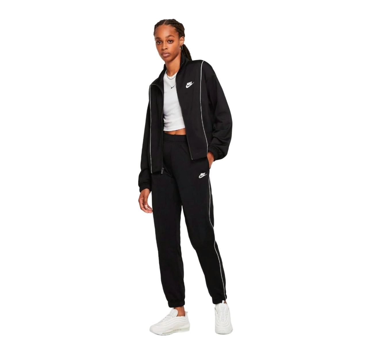 Womens Nike Essentials Black Sportswear Athletic Full Tracksuit