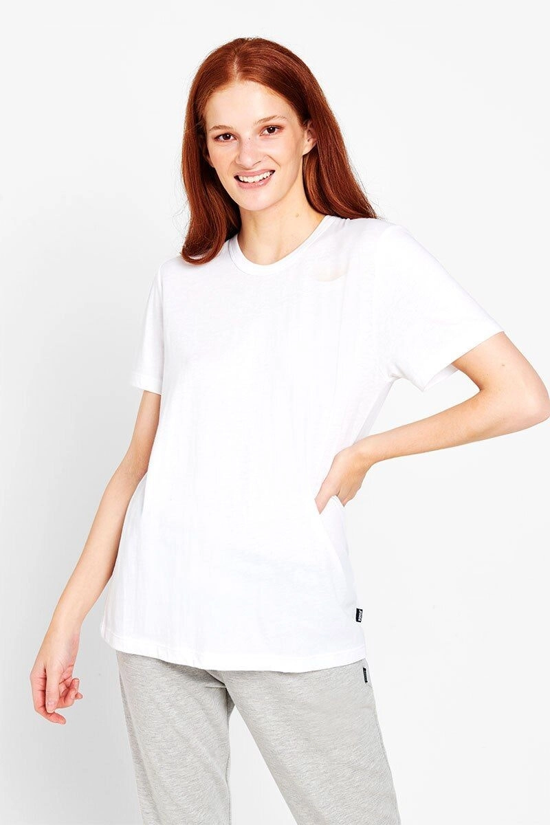 2 x Bonds Womens Core Crew Tee Cotton T-Shirt White