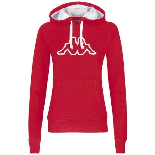 Kappa Womens Logo Zeleril Slim Red/White Hoodie Performance Jumper