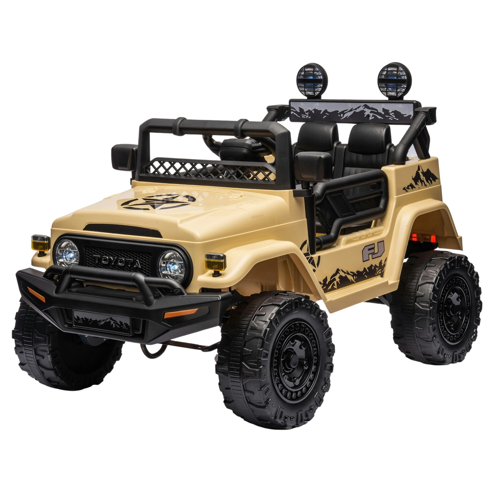 Authorised Toyota FJ Cruiser Kids Electric Ride On Car - Khaki