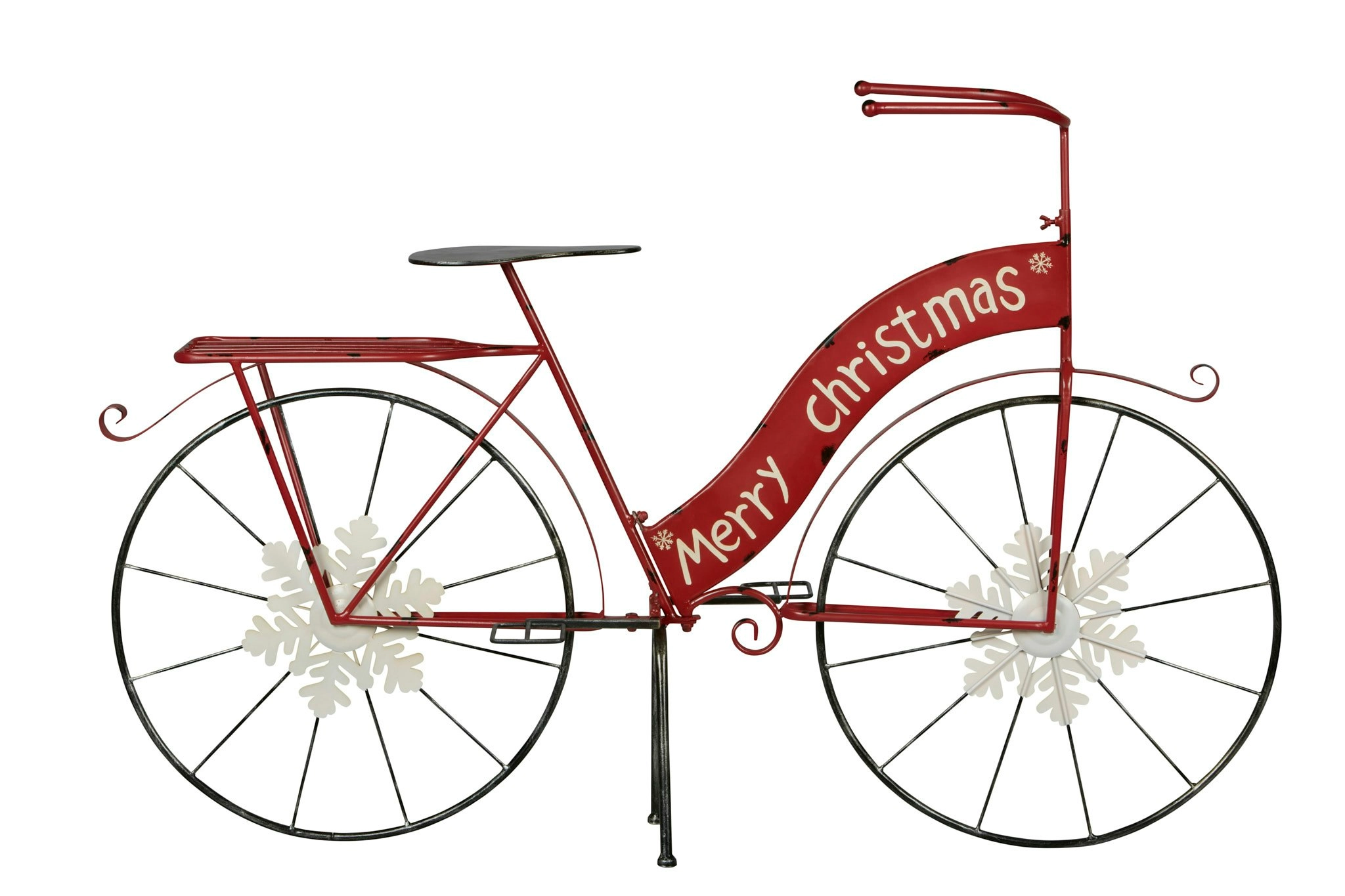 137cm Red Metal Christmas Display Bike