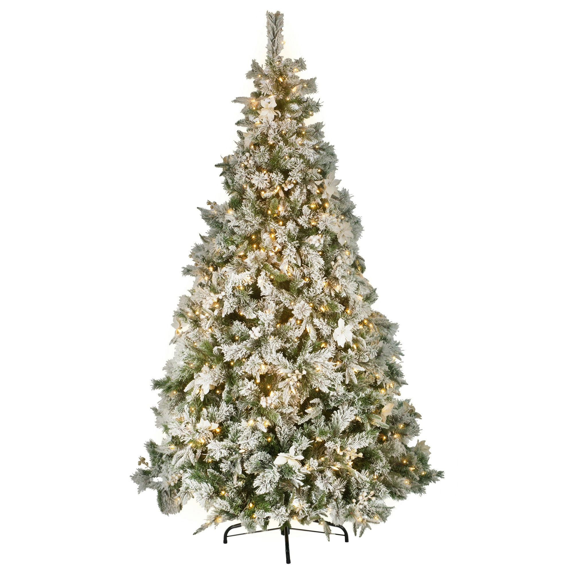 National Tree Company 2.3m Frosted Colonial Prelit Christmas Tree with 1778 Tips