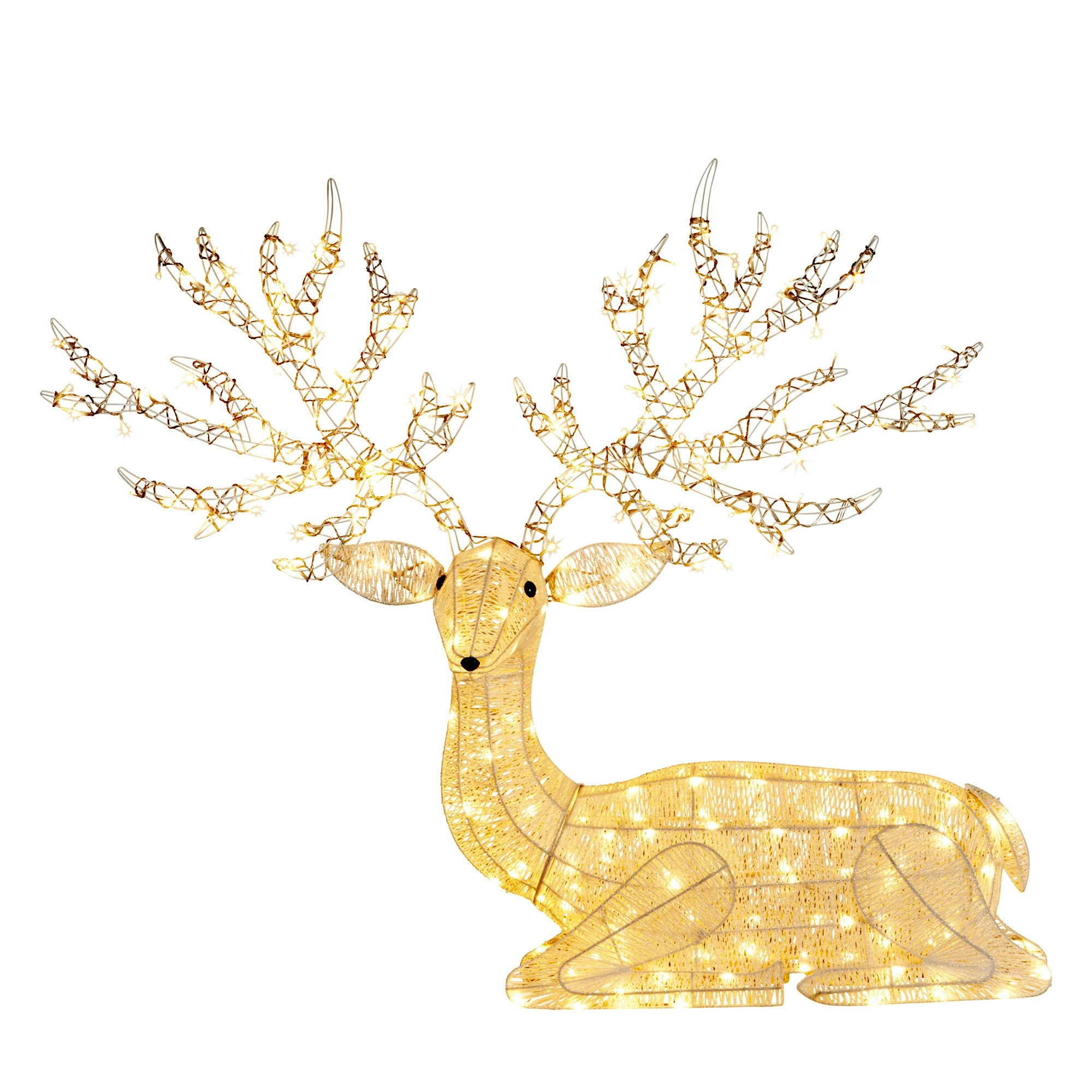 129cm Festive Indoor/Outdoor Reindeer Christmas Display 280 Warm White LED Light