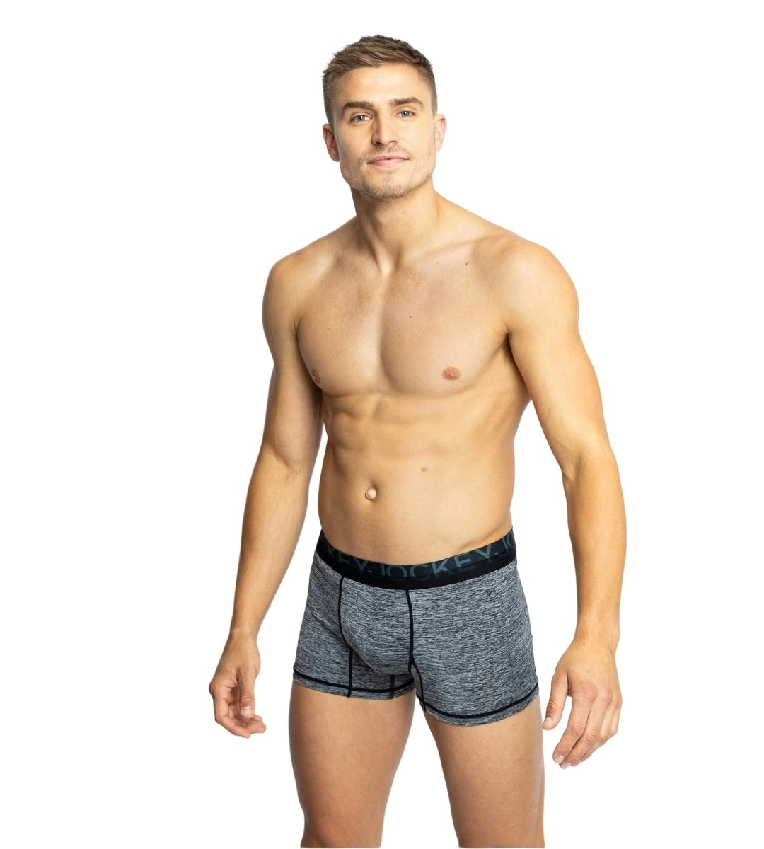 5 x Jockey Mens Microfibre Comfy Trunk Black Marle Underwear