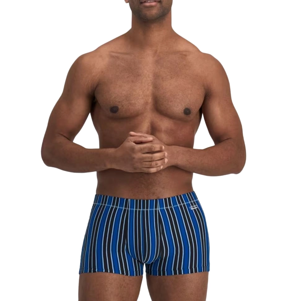 10 x Jockey Mens Skants Trunk Underwear Undies Striped Black And Blue