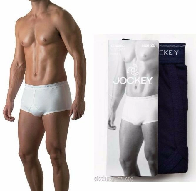 Mens Jockey Y Front Underwear White / Navy Large Brief Undies Plus 34 36 38 40