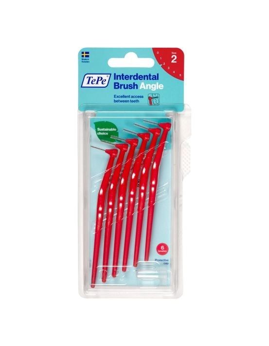 TePe Angle Interdental Brush Size 2 Red 0.5mm 6 Pack