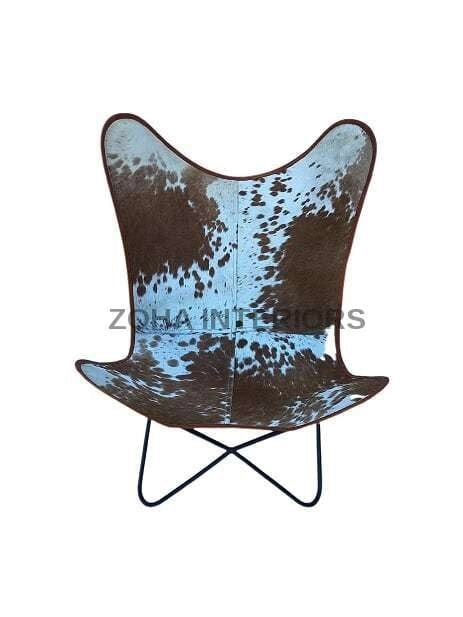 Genuine Hide Butterfly Chair With Solid Welded Metal Frame