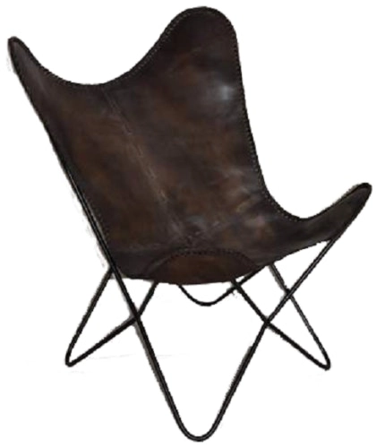 Boston Genuine Leather Butterfly Chair  Single Metal Frame Fully Welded .