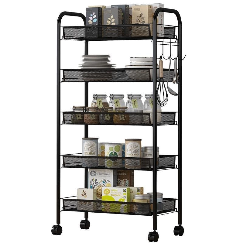 5 Tier Large Steel Multipurpose Storage Shelf Utility Cart Kitchen Trolley