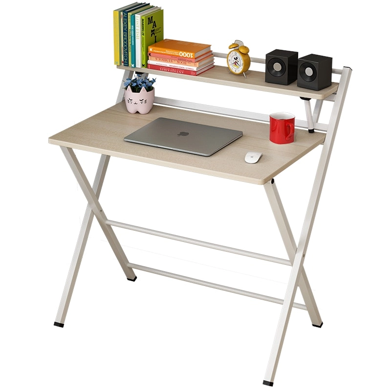 Express Folding Desk with Shelf (White)