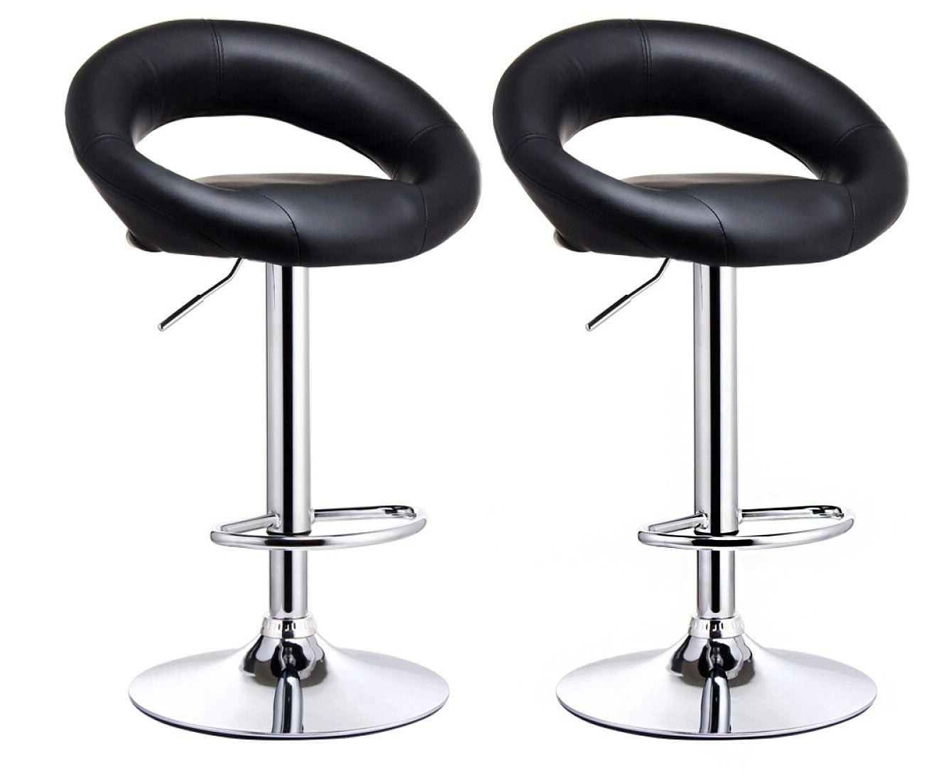 2 x Royal Designer Bar Stools (BLACK - Set of 2)