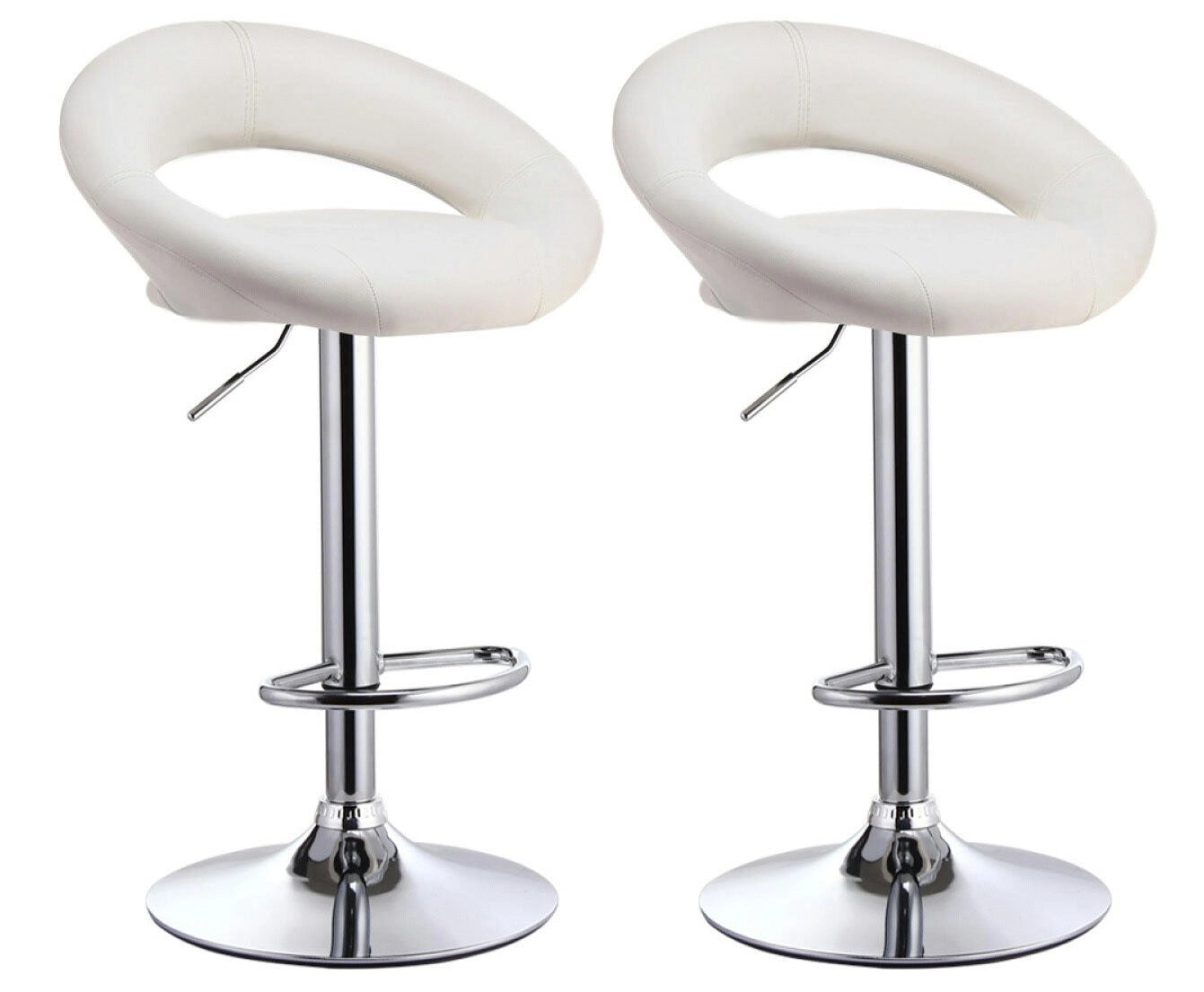 2 x Royal Designer Bar Stools (WHITE - Set of 2)