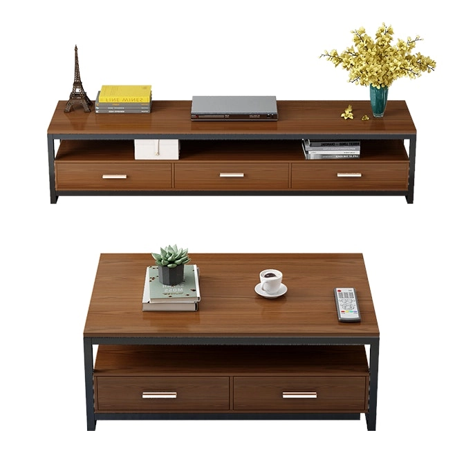 2-Piece Set Athena Coffee Table & TV Cabinet with Drawers (Walnut)