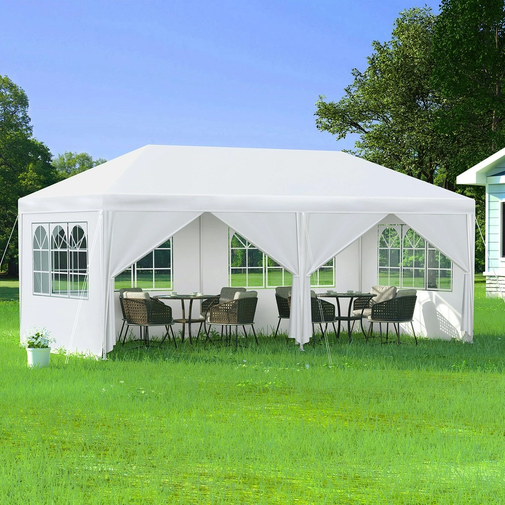 Alfordson Gazebo Marquee 3x6 Outdoor Party Tent Camping Portable Side Wall White