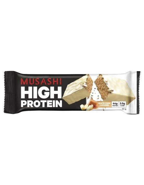 Musashi High Protein Bar White Choc Caramel 90g