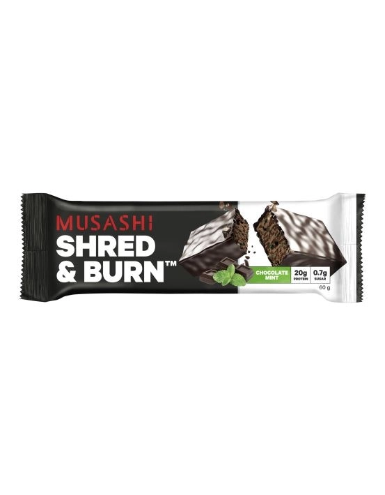 Musashi Shred & Burn Bar Chocolate Mint 60g