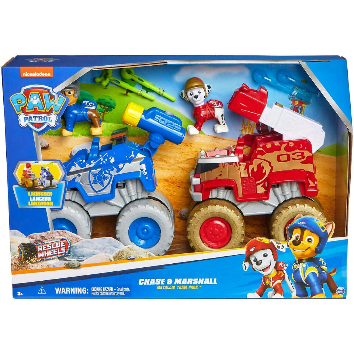 Paw Patrol - Rescue Wheels Chase & Marshall Metallic Team Pack - Spin Master