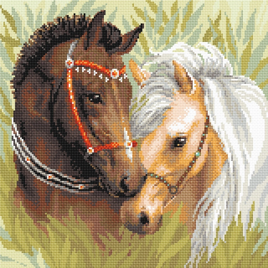 Pair of Horses Diamond Mosaic