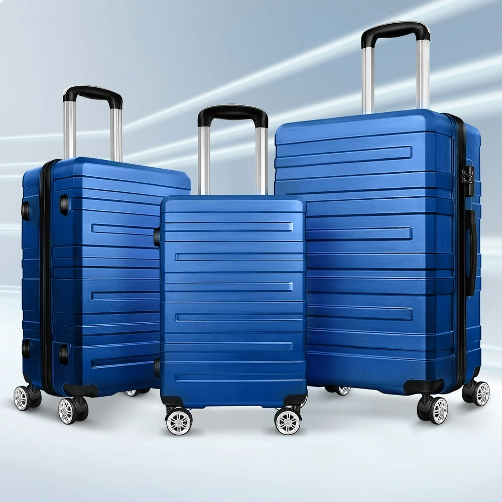 Alfordson 3PCS Luggage Suitcase Trolley Set Hard Case Travel Storage TSA Lock Hero Blue