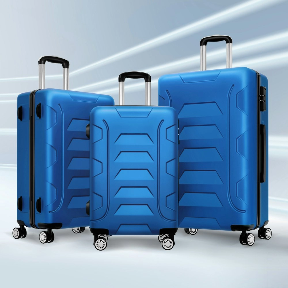 Alfordson 3PCS Luggage Suitcase Trolley Set Hard Case Travel Storage TSA Lock Dina Blue