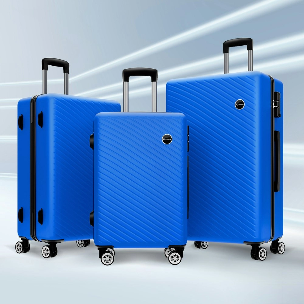 Alfordson 3PCS Luggage Suitcase Trolley Set Hard Case Travel Storage TSA Lock Timothy Blue