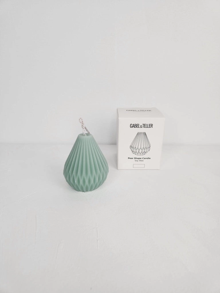 Gabel & Teller Pear Shape Candle 7.5x6cm - Sage Green