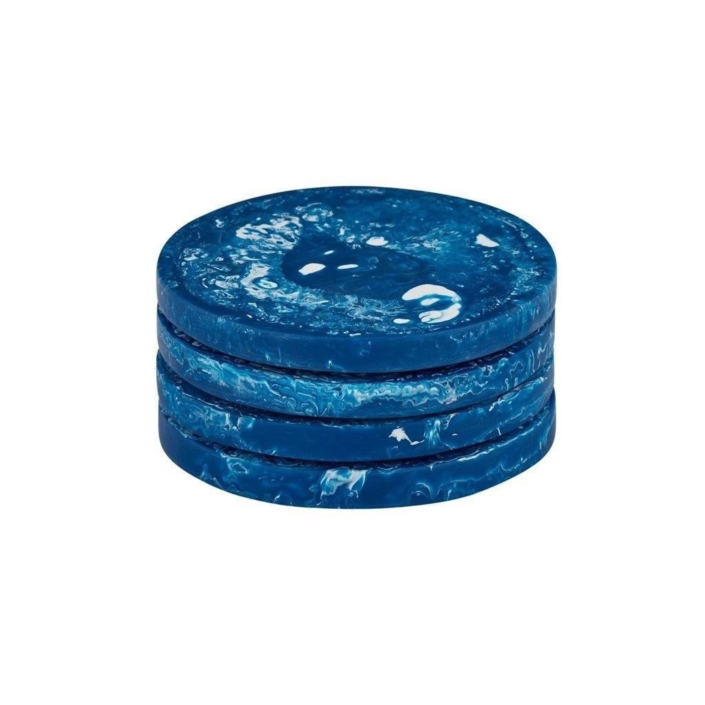 Assemble Kip Set of 4 Resin Coasters 10cm - Cobalt